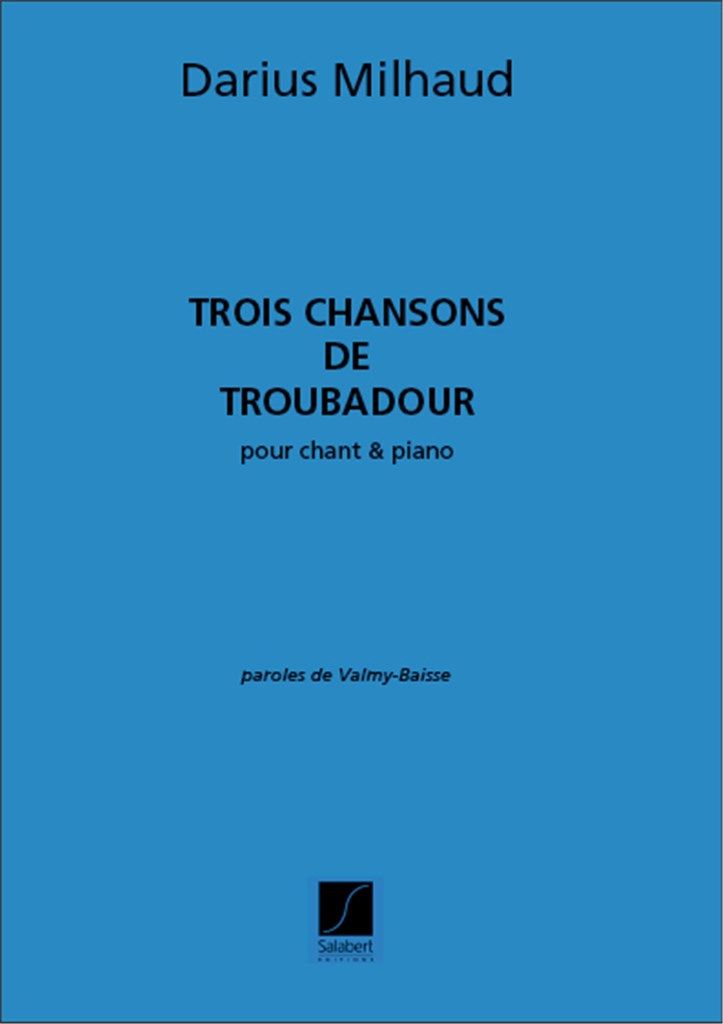 Trois Chansons De Troubadour Chant-Piano